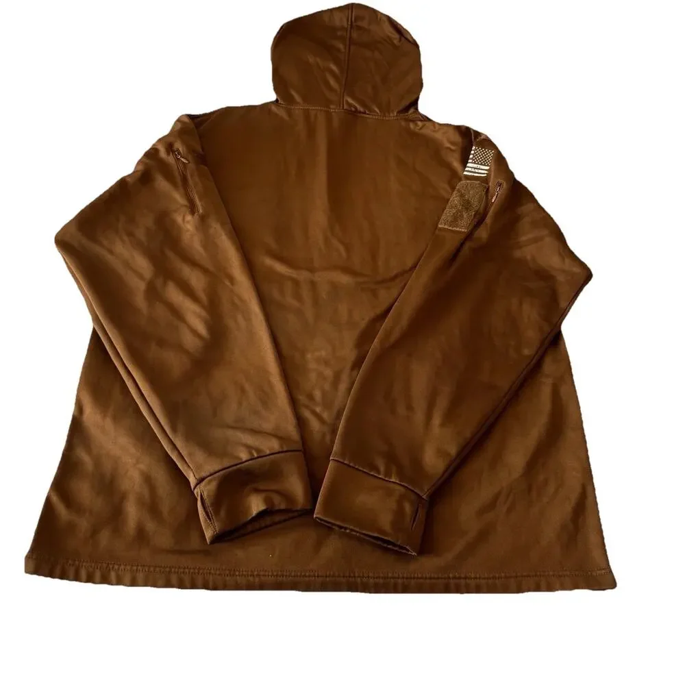 Rothco Hoodie Mens 2XL Brown with White US Flag Pullover Sweater - Picture 8 of 13